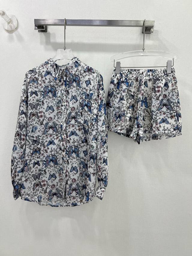 dio* 25 New Sun Protection Suit, Shirt And Shorts Combination, Butterfly Prin