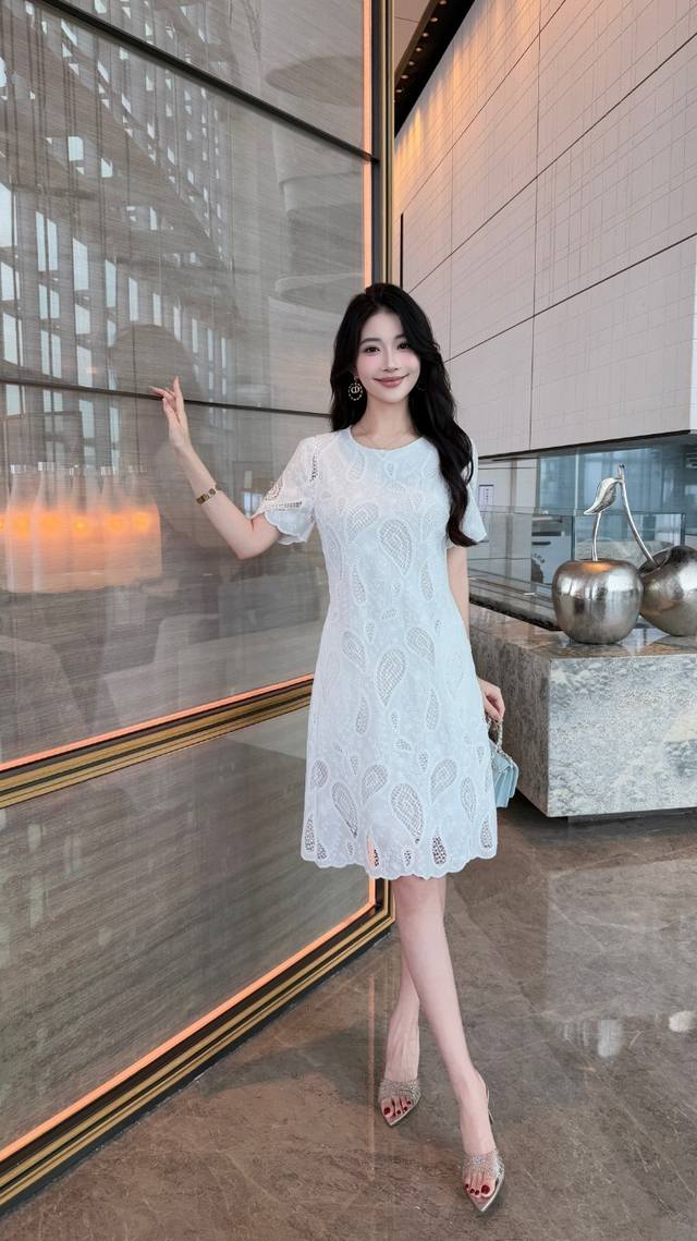Dress Picture Color S-Xxl 5 Sizes ~ 2025 New Cashew Hollow Water-Soluble Flower
