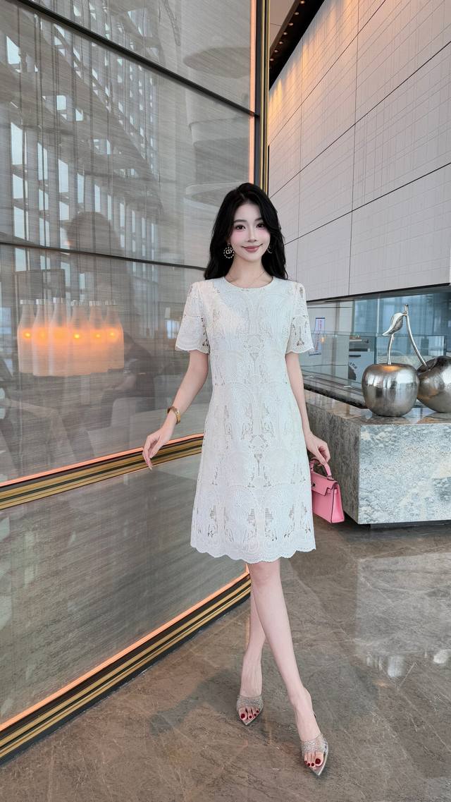 Dress Picture Color S-Xxl 5 Sizes ~ 2025 New Hollow Embroidery Water-Soluble Lac