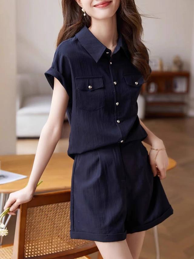 Suit Japanese High-End Raglan Sleeve Shirt + Shorts Two-Piece Suit Summer Temper