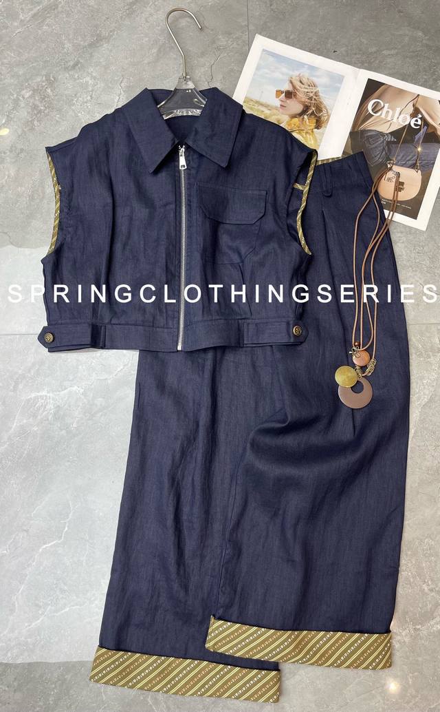 Suit Fashionable And Mature Style Spliced Linen Suit Straight H Version Is Visua
