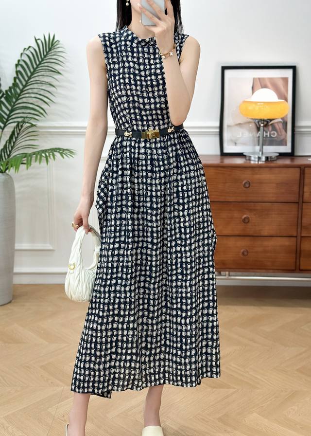 Dress Hot Sale New Summer Style High Waist Design Geometric Pattern Slim Dress W