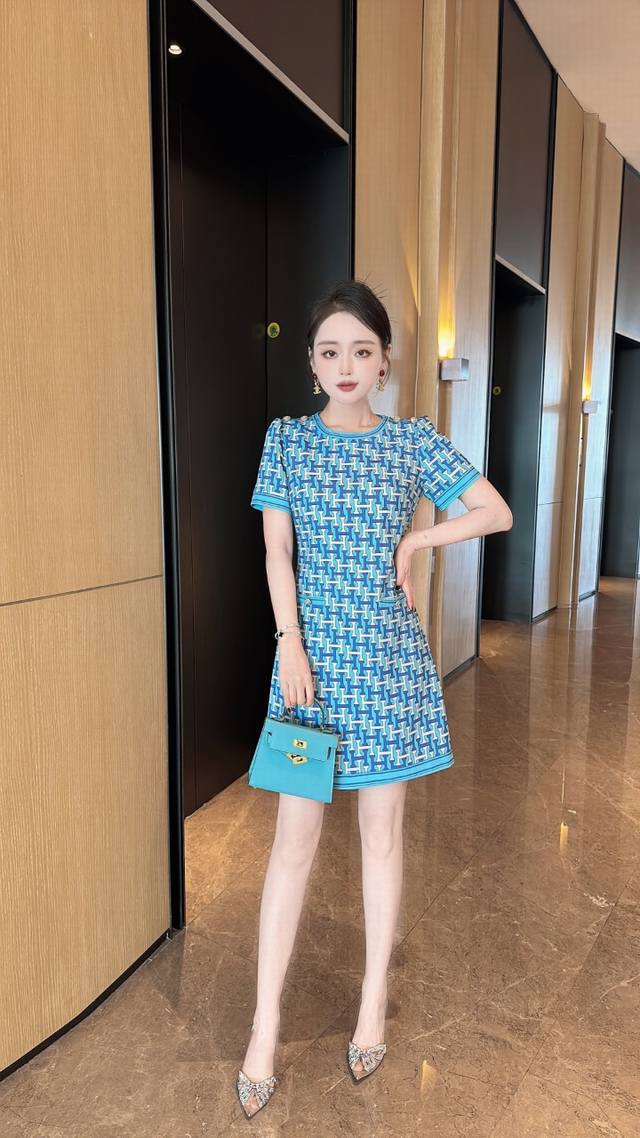 Dress Picture Color--2025 Summer New High-End Atmosphere Fashion Print H Letter