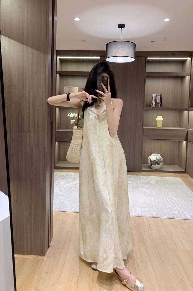Dress New Style Temperament Fashion Halter Neck Linen Dress Super Comfortable An
