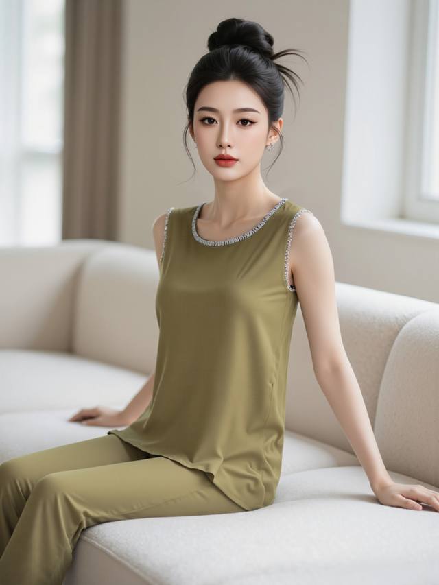 Dress 2670 Spring And Summer New Heavy Handmade Beaded Sleeveless Dress Round Ne