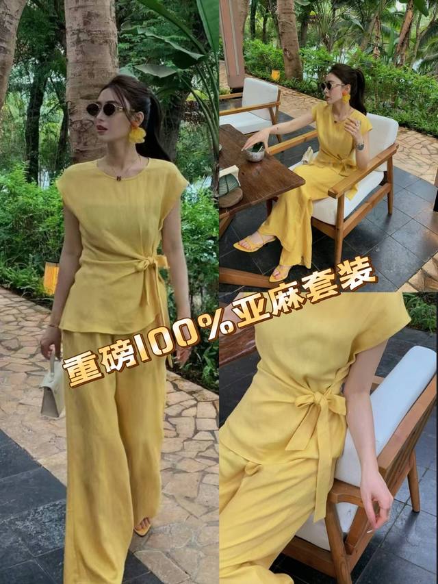 Suit Heavy 100% Linen Suit High Version Beautiful Slimming Suit Super Beautiful