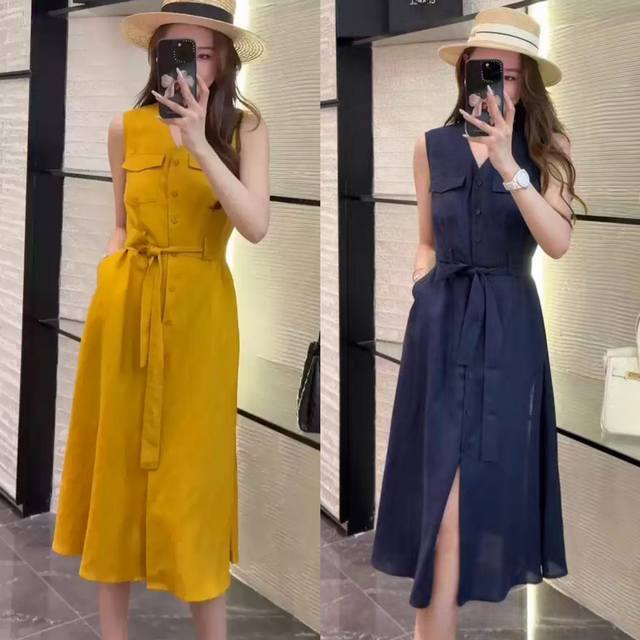 Dress Fabric: Linen, All Overlocked, Pockets Also Overlocked, Fashionable, Age-R