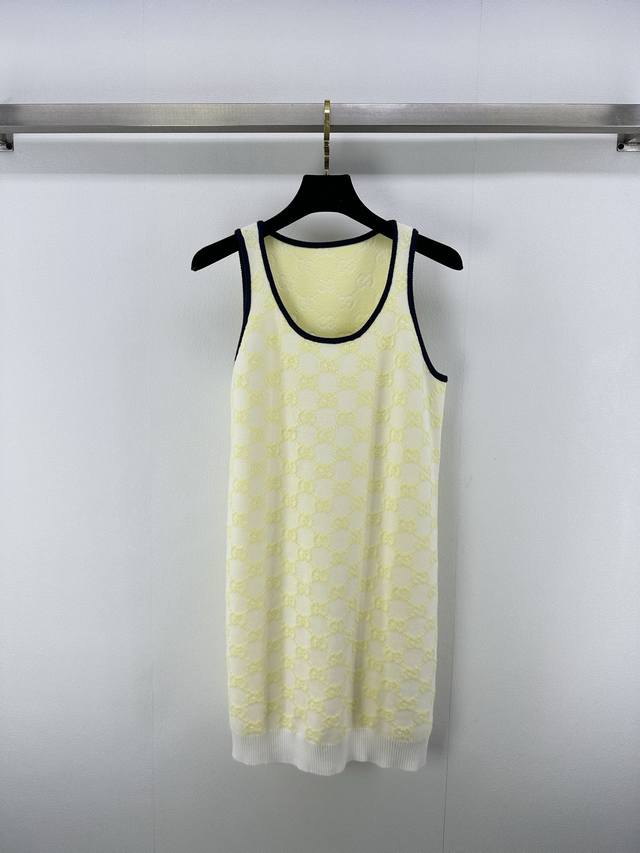 gucc*New Details 25 Spring And Summer New Knitted Vest Dress Whole Piece Clas
