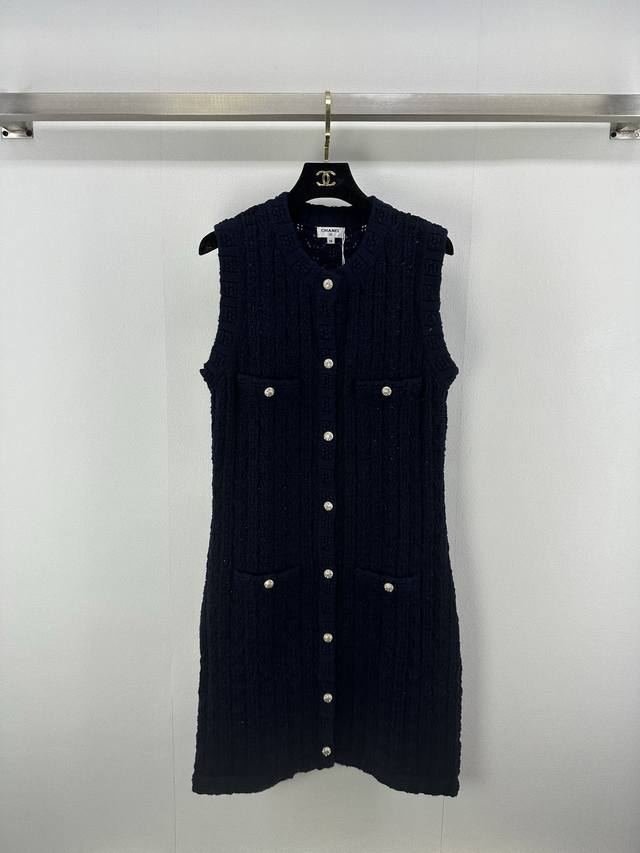 chane*New Details 25 Summer New Classic Knitted Vest Dress Selected Fine Fabr