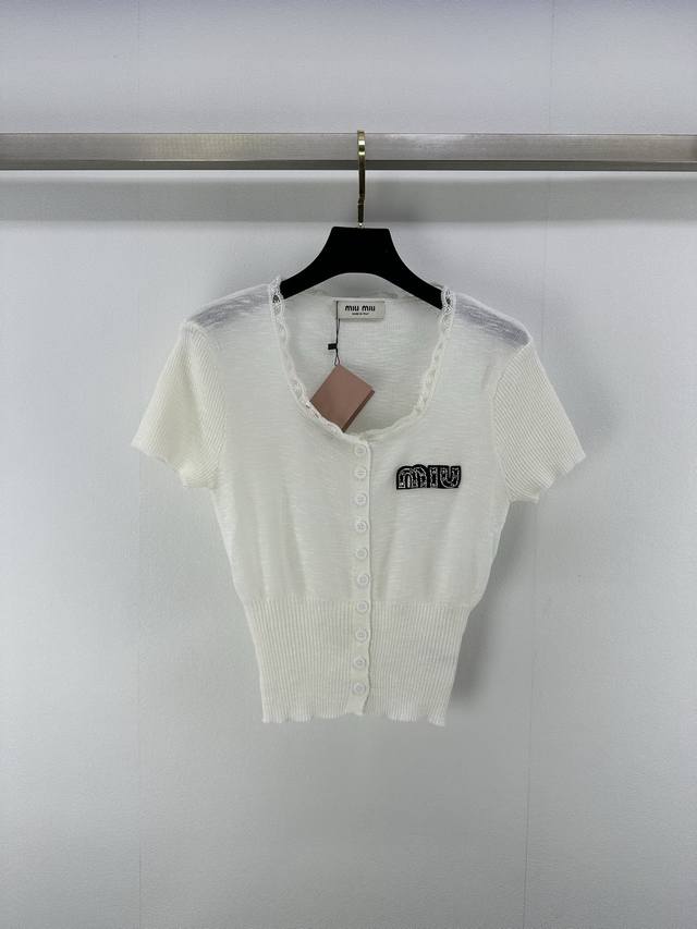 miumi*New Details 25 Spring And Summer Latest Beaded Short Sleeves Custom Yb