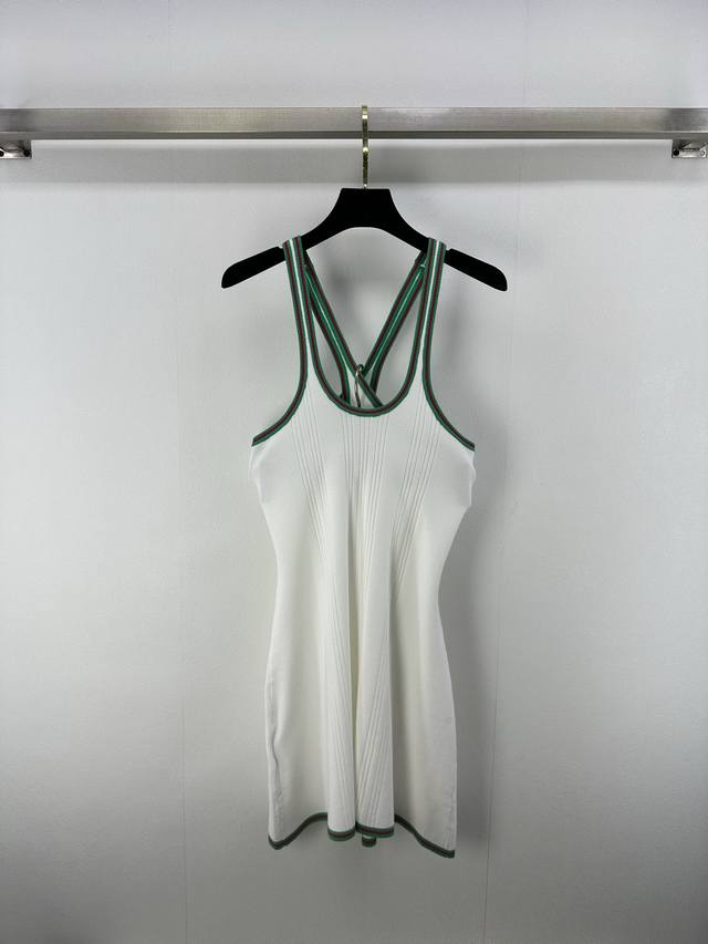 gucc*New Details 25 Summer New Product Contrast Color Cross Vest Dress Custom
