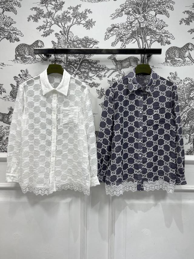 g Home 25 Spring And Summer New Double G Jacquard Lapel Shirt Classic Loose T