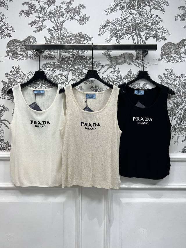 pd Home 25 Spring And Summer New Logo Knitted Vest Large U-Neck Vest Small Lo