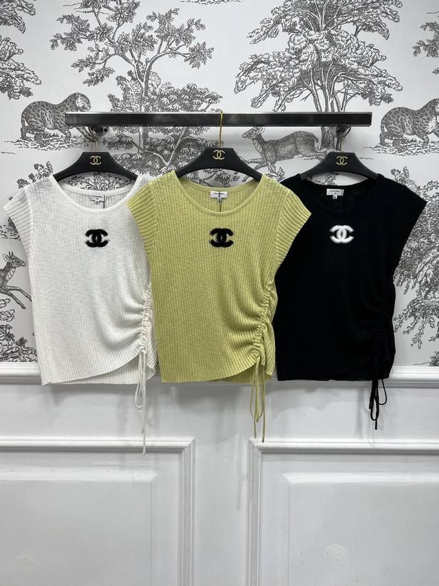 Xiaoxiangfeng 25 Spring And Summer New Waistcoat Drawstring Waist Knitted Top So