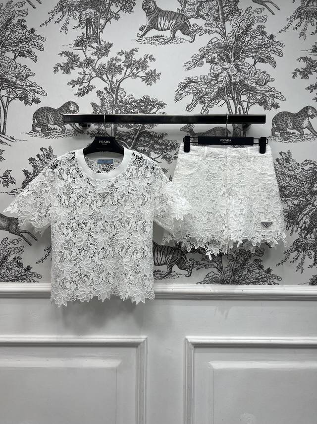 pd 25 Spring And Summer New Classic Triangle Lace Casual Suit Round Neck Lace