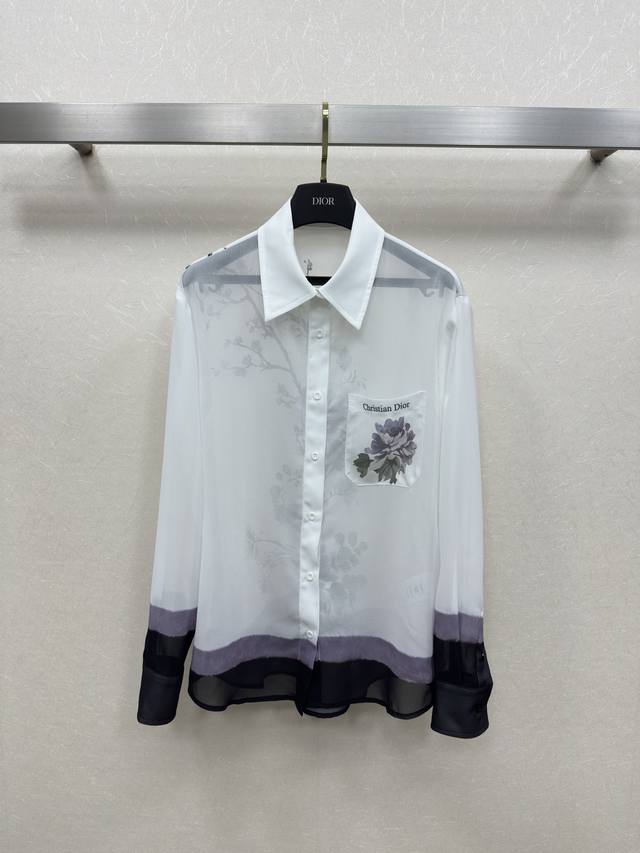25Ss Early Spring New Dio * Lapel Printed Shirt Pocket Custom Printed Logo Up