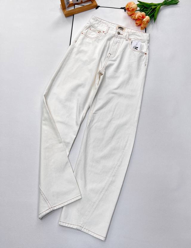 mm6 25 Spring And Summer Hollow Back Waist Scimitar Regular Jeans Margiela Ha