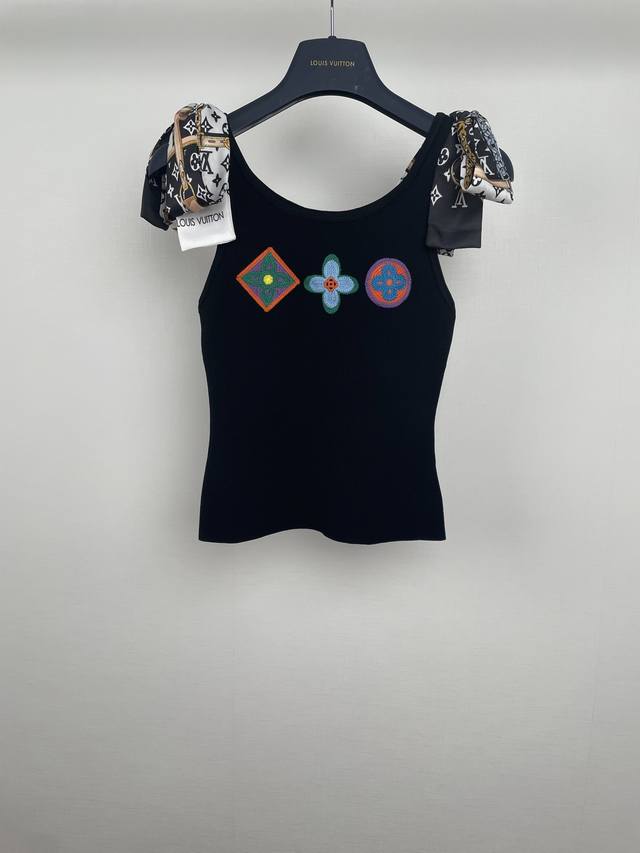 l Embroidery Hook Flower Old Flower Ribbon Knitted Vest One Size Chest 64 Len