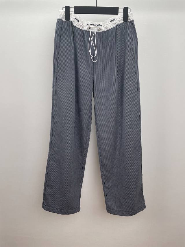 alexan* 25Ss Striped Drawstring Straight Pants Breathable And Comfortable To