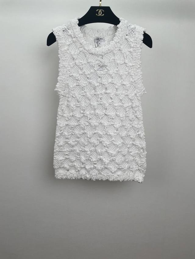 c Home 25Ss Hand-Woven Knitted Vest Round Neck Knitted Vest Tailoring Necklin
