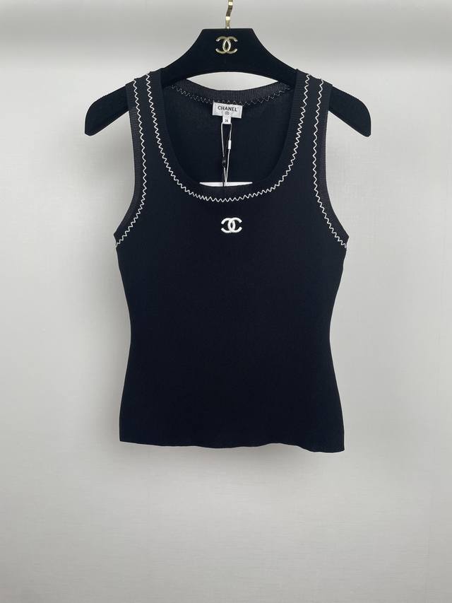 c Home Vest U-Neck Knitted Vest Classic Black And White Color Matching Can No