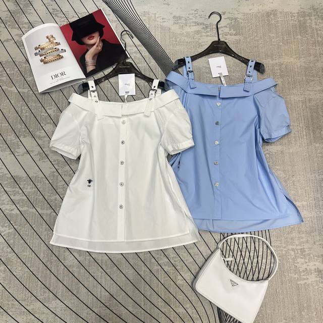 4Ior Dior 2025 Summer New Shirt With One Shoulder Design, Sling And Small Off