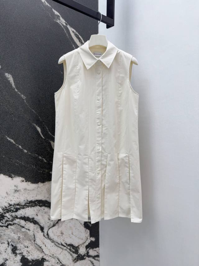 mc 25Ss Spring And Summer New Arrival Lapel Babydoll Style Pleated Sleeveless