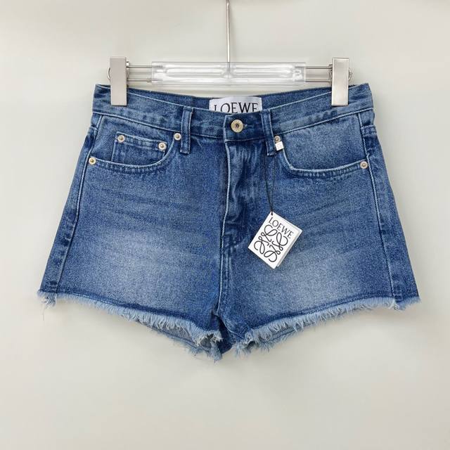 25 New Loew* Back Pocket Embroidered Logo Shorts Imported Denim Cotton Fabric