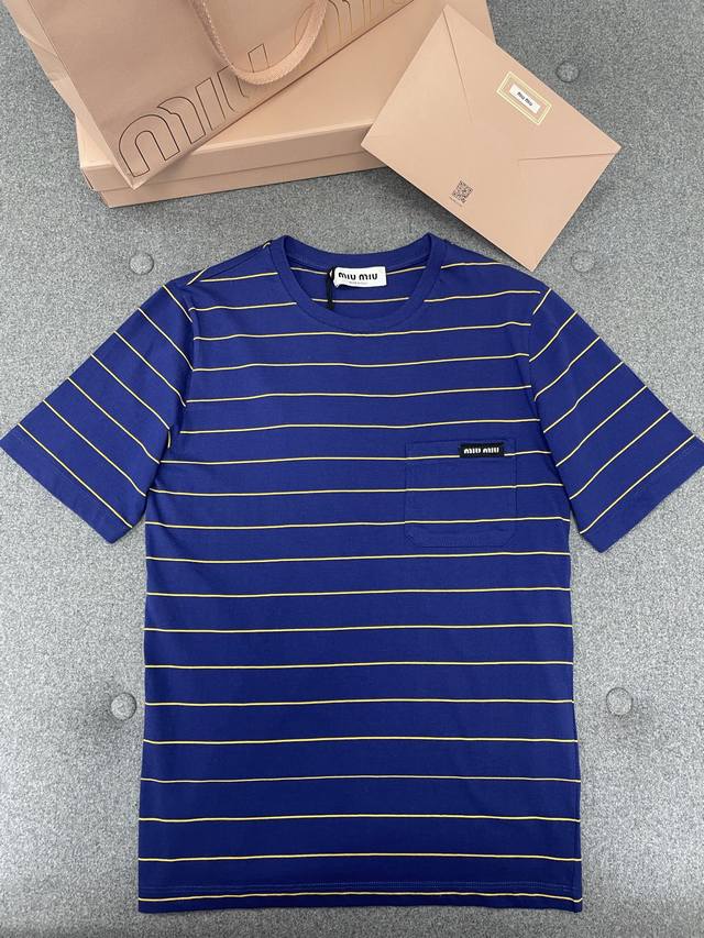 New Arrival Striped Jersey Short-Sleeved T-Shirt The Blue Striped T-Shirt That W