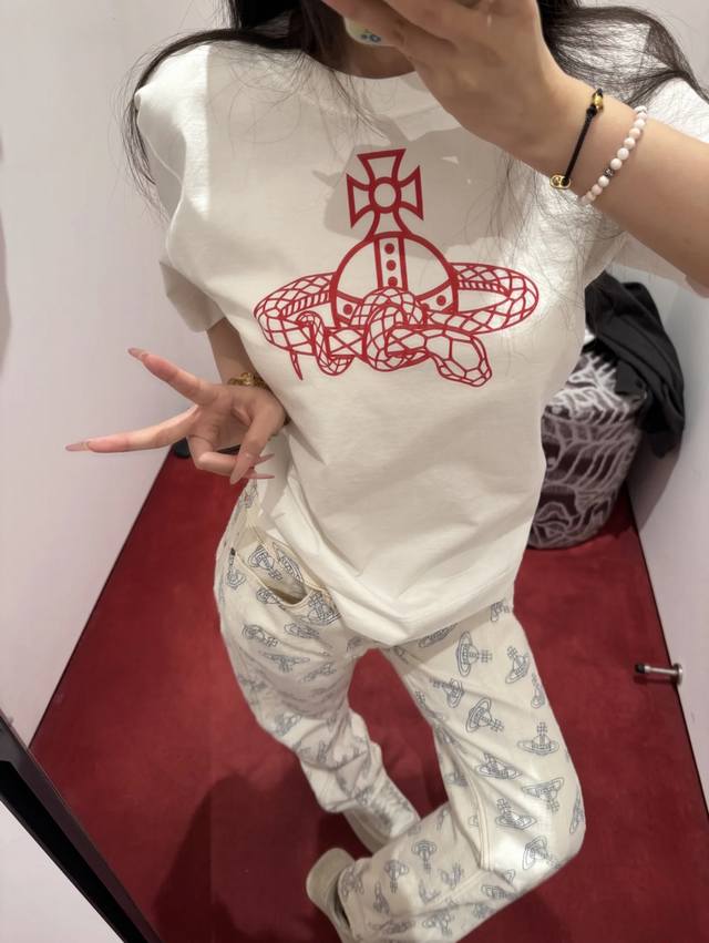 New Latest Vivi 25New Empress Dowager Snake Year Limited T-Shirt Color White Pow