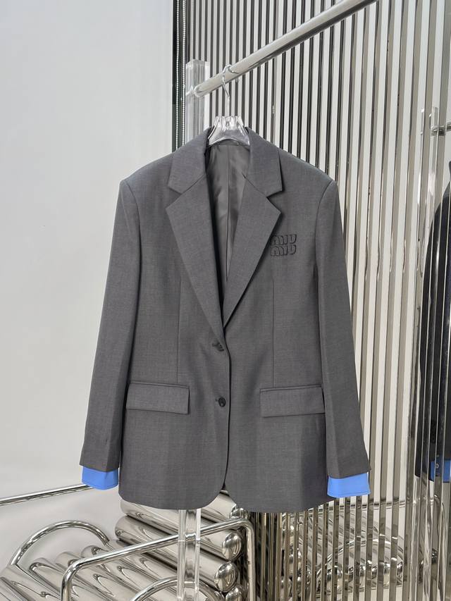 Real Shot Latest Miu 25New Cuffs Detachable Layered Wool Casual Suit Size Sml