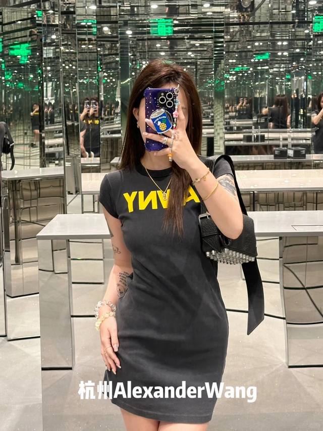 New Latest Aw 25New Letter Printed Short Sleeve T-Shirt Dress Size Sml