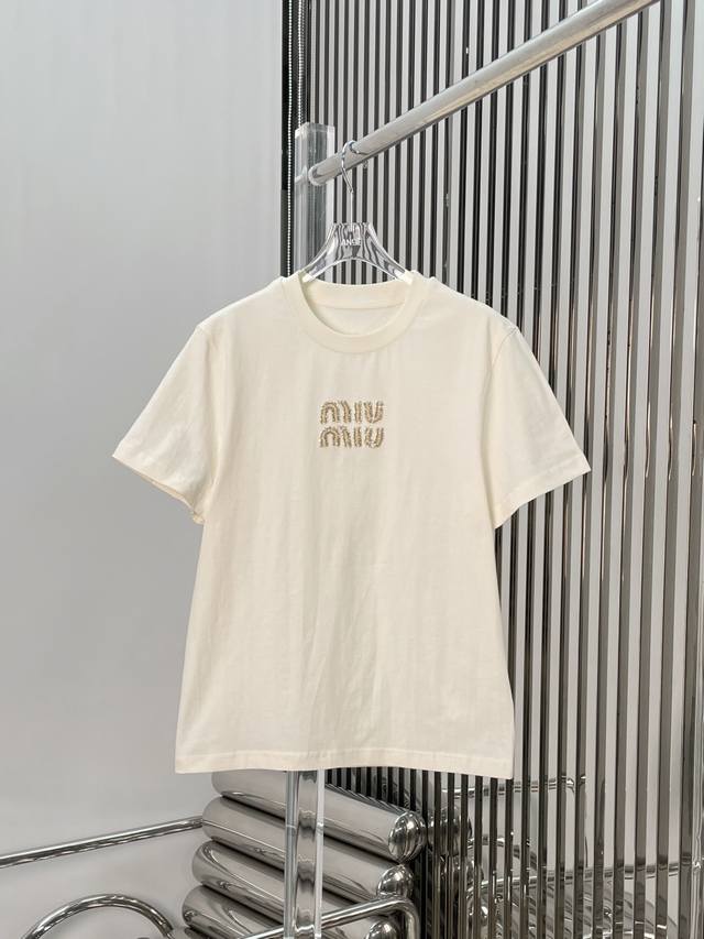 Real Shot Latest Miu 25New Early Spring Limited Edition Nail Diamond Letter Embr