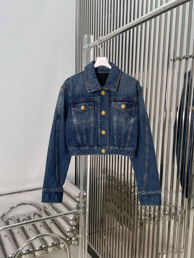 Real Picture Latest Bal 25New Metal Lion Head Buckle Denim Jacket Size Sml