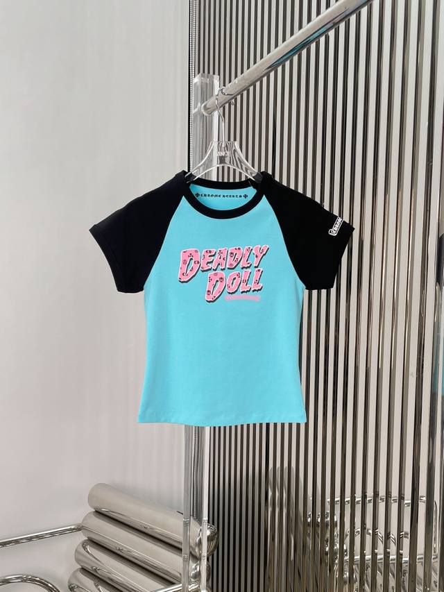 Real Shot Latest Ch 25New Color Matching Print Short-Sleeved T-Shirt Size Sml