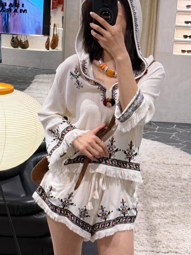 25Ss Spring And Summer Isabl Marant Embroidery Pure Linen Ethnic Style Bohemi