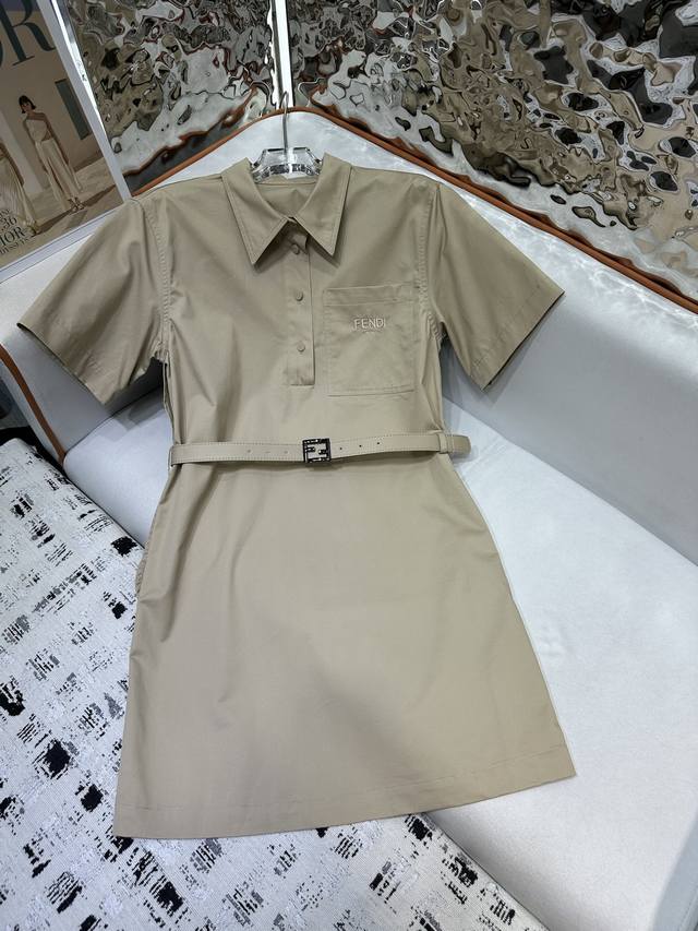 fd 25 Spring And Summer New Style Lapel Short-Sleeved Dress Goddess Must-Have