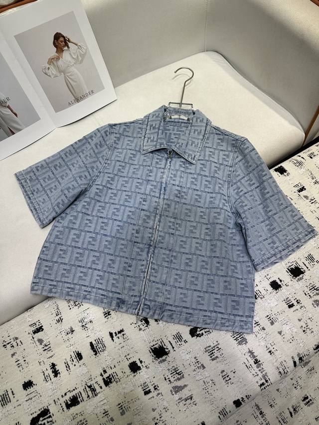 fendi*2025 New Summer Style Lapel Zipper Short-Sleeved Jacket Shorts Overall