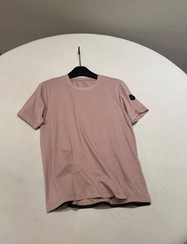 Size Sml Moncle* Women's Round Neck Back Pleated Short-Sleeved T-Shirt Trading C