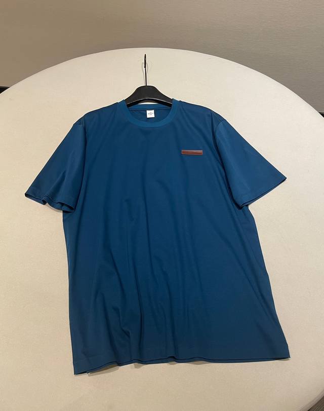 Size Ml Xl Berluti Cotton Short-Sleeved T-Shirt With Leather Letter Label On The
