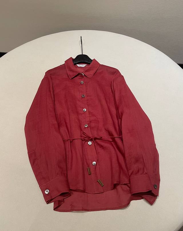 Size Sml Maxmar* 25 New Loose Waist Drawstring Ramie Shirt Super Breathable And