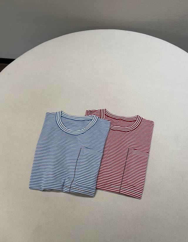 Size Sml Bc Round Neck Striped Beaded Silk Short-Sleeved T-Shirt Perfectly Inter