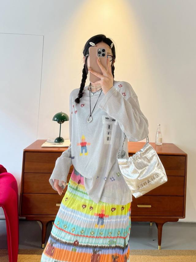 short Sent*Nce 25Ss Early Spring New Pixel Style Printed Pleated Skirt | Excl
