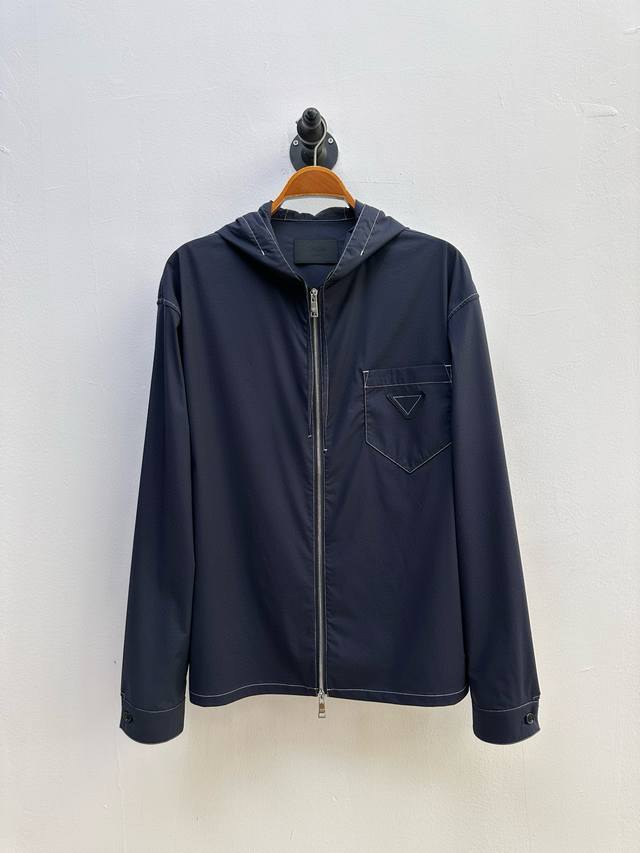 pr Fabric Triangle Logo Hooded Lightweight Jacket From Oem Factory P Cotton S