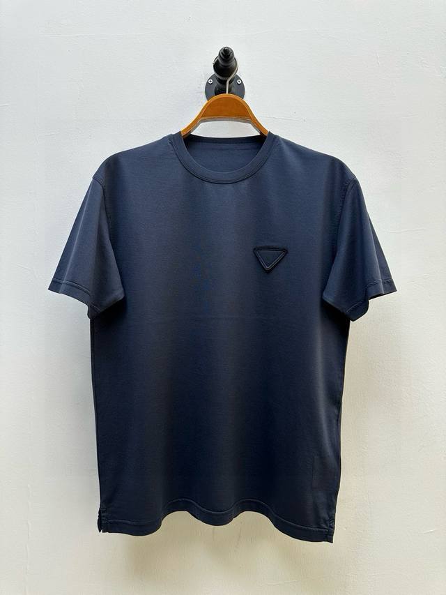 pr Triangle Fabric Decorated Round Neck T-Shirt Tail Single Trading Company O