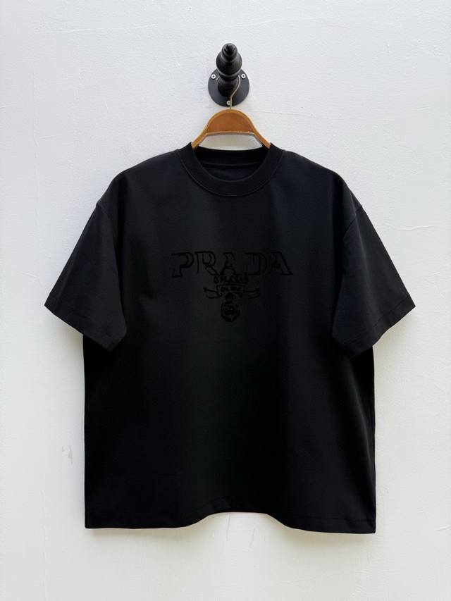 pr Flocked Letter Logo Round Neck T-Shirt Oem Factory P Produced Spring And S
