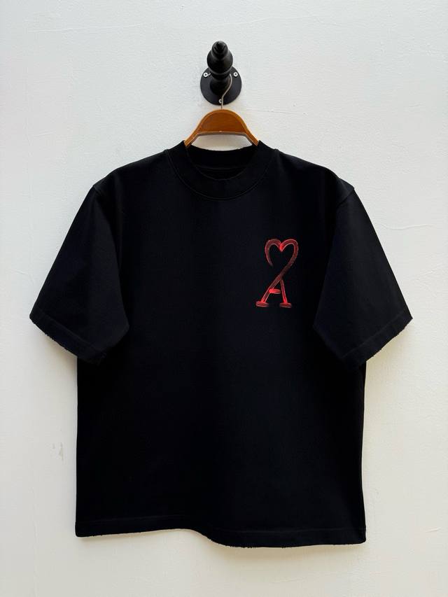 ami Hand-Painted Rainbow Logo Round Neck T-Shirt Oem Factory P Produced Sprin