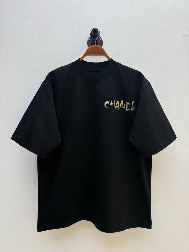 cha Hand-Painted Camellia Round Neck T-Shirt Produced By Factory P Spring And