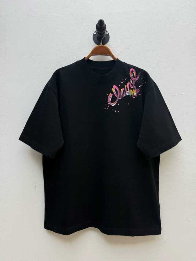 cha Hand-Painted Logo Balloon Round Neck T-Shirt Oem Factory P Produced Sprin