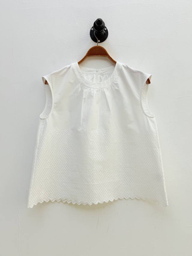 theory Women's Sleeveless Cotton Hollow Round Neck Top Oem Factory P Produced
